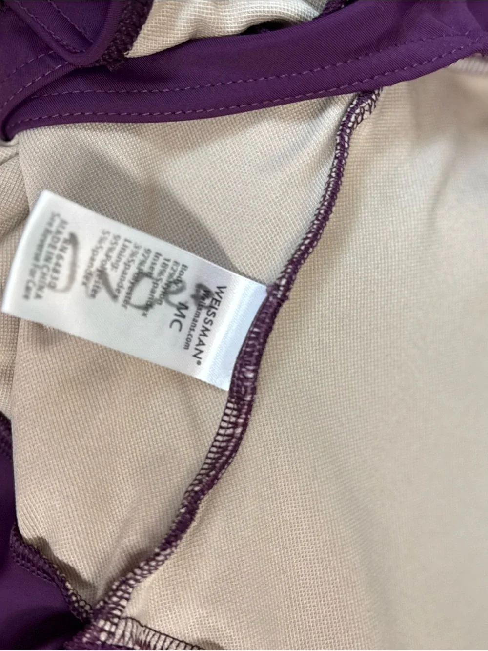 Weissman Purple Dance Modern Leotard with Mesh Trim